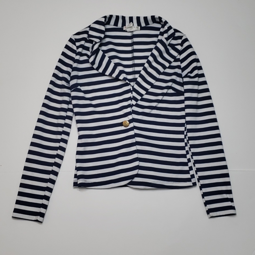 Womens Agaci White, Blue Gold Button Cardigan S